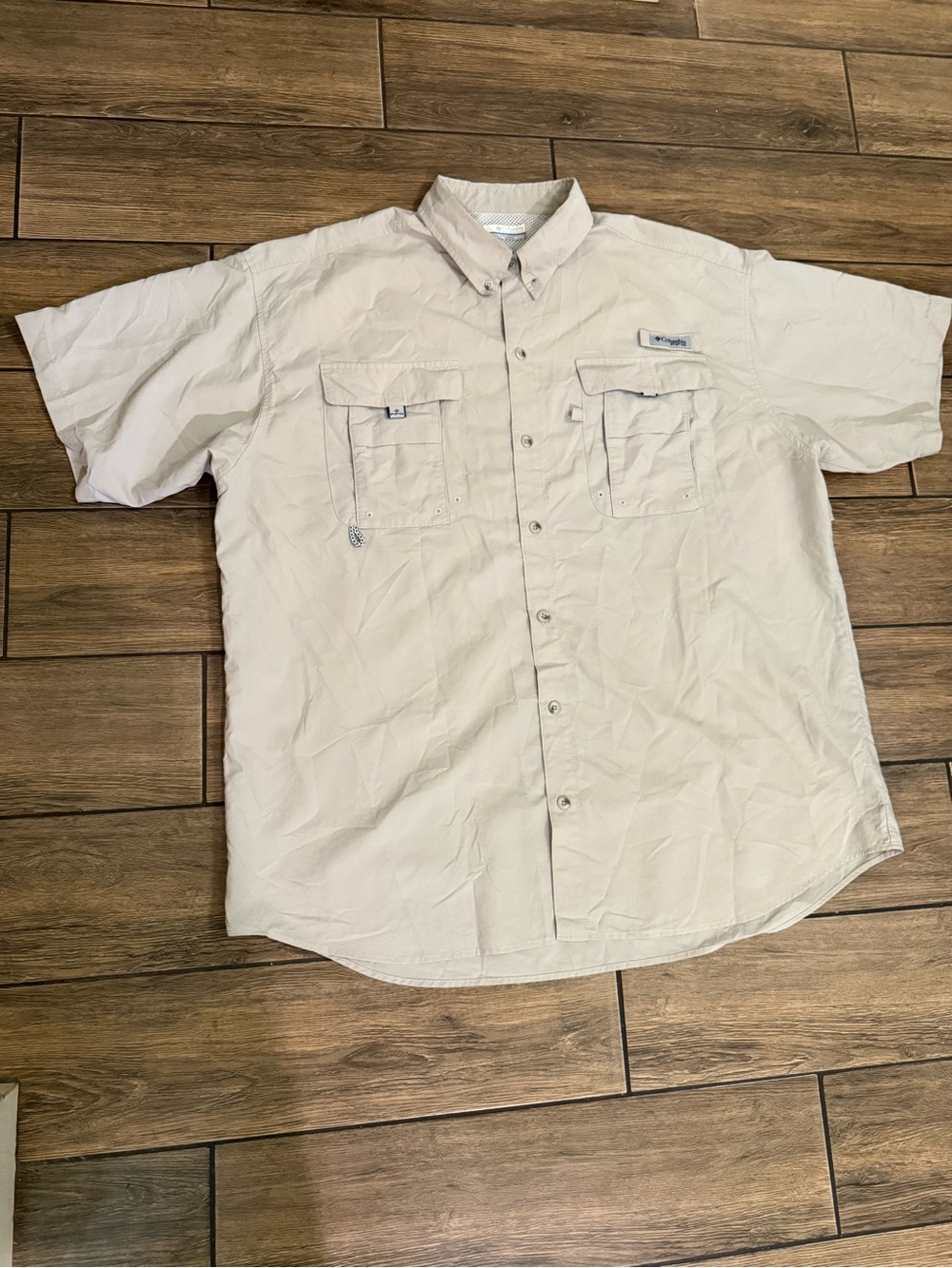 Columbia Fishing Shirt, PFG Vented Short Sleeves Utility Pockets Mens XL
